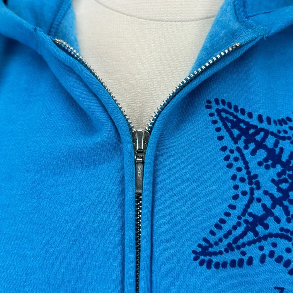 NWOT Hand printed starfish Marushka hoodie blue XL - Picture 3 of 6
